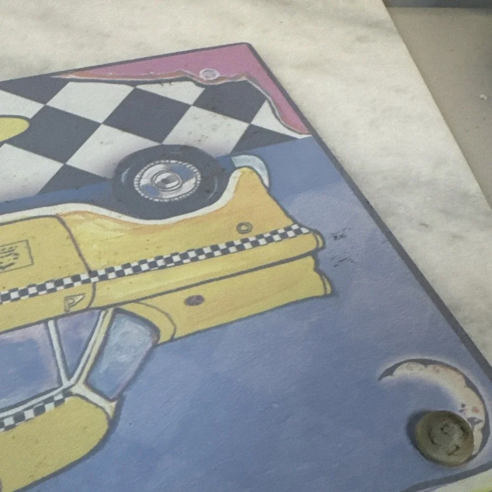 Taxi Glass Cutting Board vintage